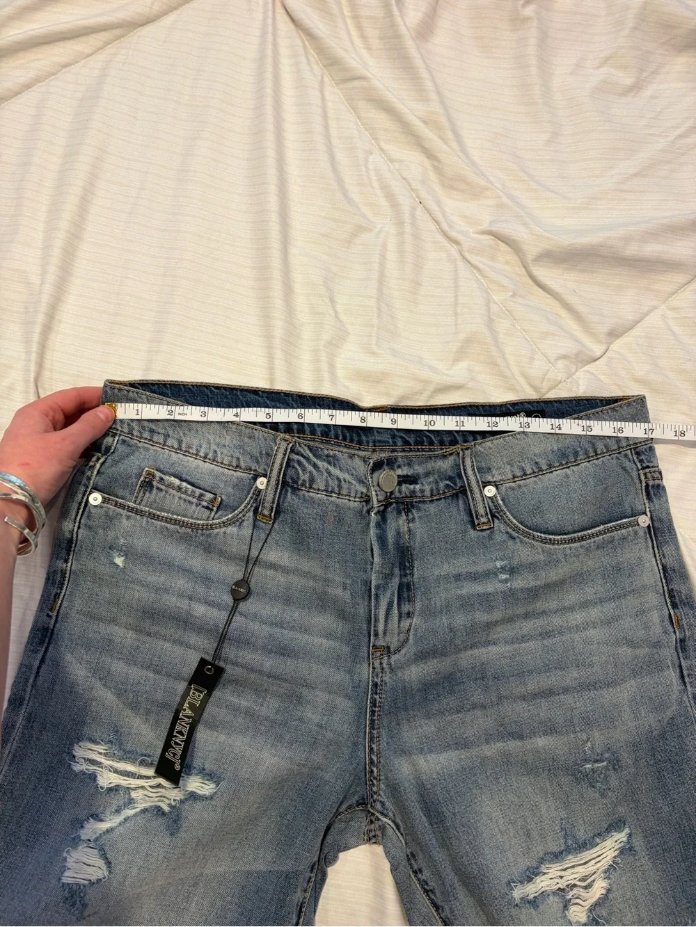 Y2K Blank NYC Women's Distressed Light Blue Jean Shorts NWT Sz 30